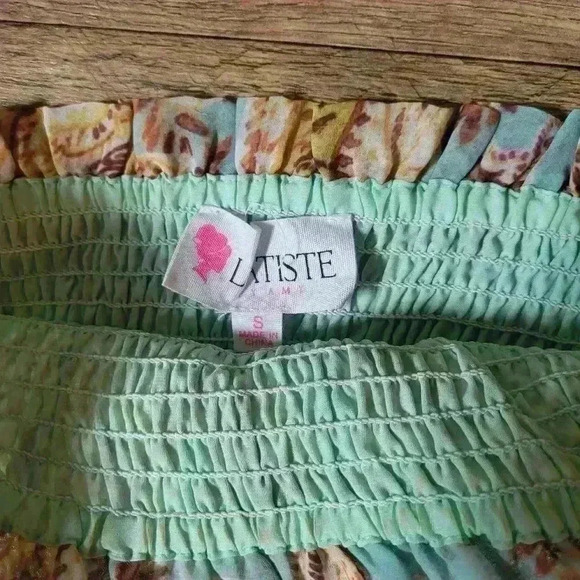 2-Piece Latiste Off-Shoulder Belted Ruffle Midi Skirt Set - Picture 4 of 6